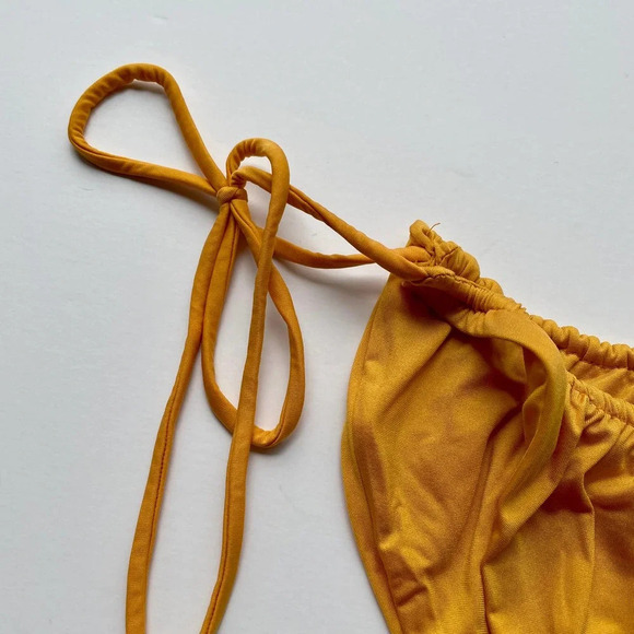 Monica Hansen Beachwear Miami Vice String Bikini Bottom Yellow Size Small NEW - Picture 4 of 8